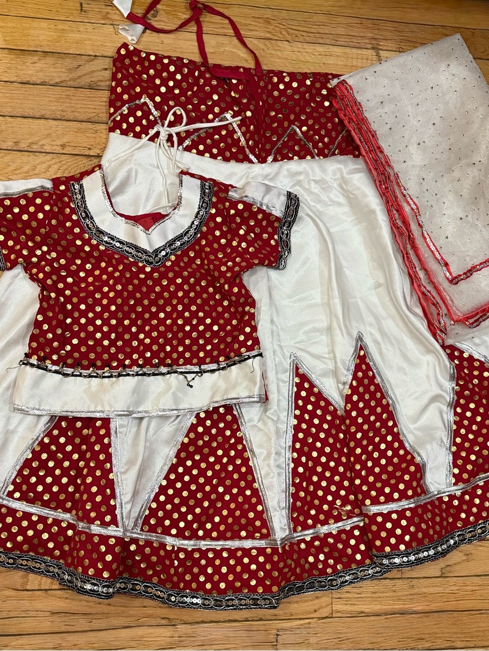 Girls 3 Piece Lehenga Choli Blouse Skirt Set